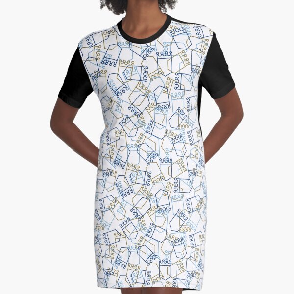 Royals Shield Pattern, White Background Graphic T-Shirt Dress