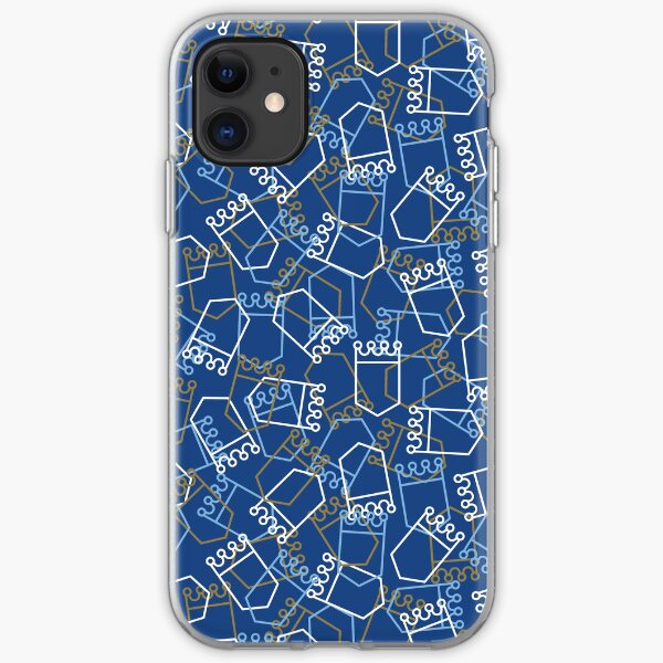 Royals Shield Pattern, Royal Blue Background iPhone Soft Case
