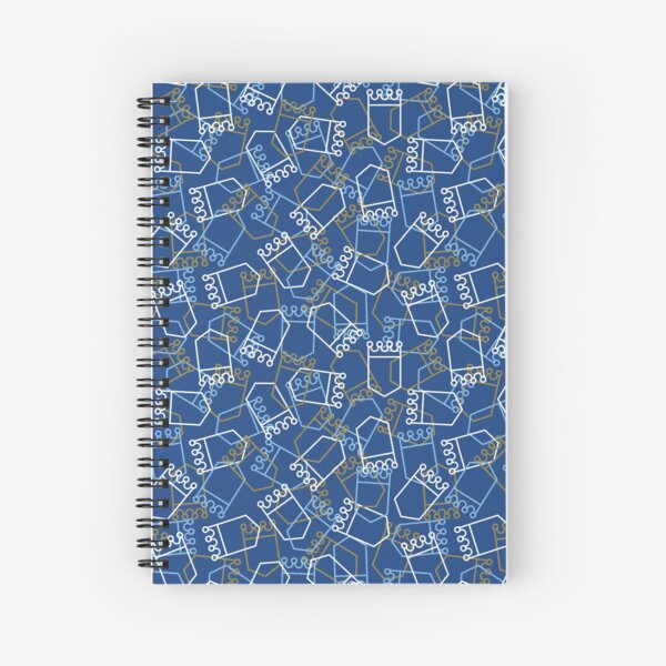 Royals Shield Pattern, Royal Blue Background Spiral Notebook