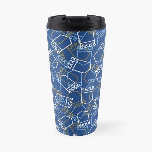 Royals Shield Pattern, Royal Blue Background Travel Mug