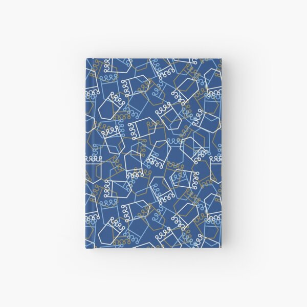 Royals Shield Pattern, Royal Blue Background Hardcover Journal