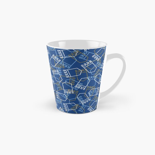 Royals Shield Pattern, Royal Blue Background Tall Mug