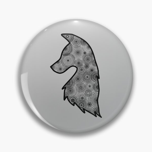 Item preview, Minimalistic wolf head with mandala pattern in black and white designed and sold by CiniArt.
