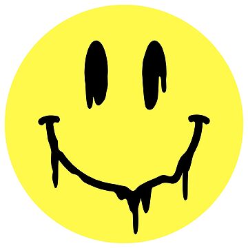 90S RAVE FASHION . ACID YELLOW MELTING SMILING FACE