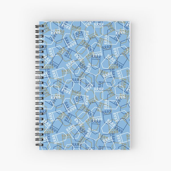 Royals Shield Pattern, Light Blue Background Spiral Notebook