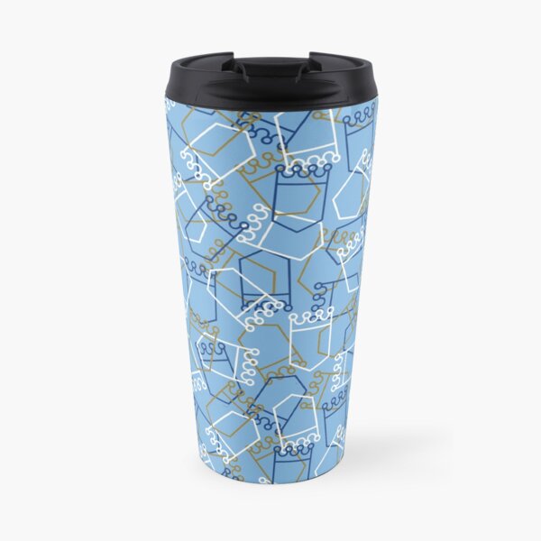 Royals Shield Pattern, Light Blue Background Travel Mug