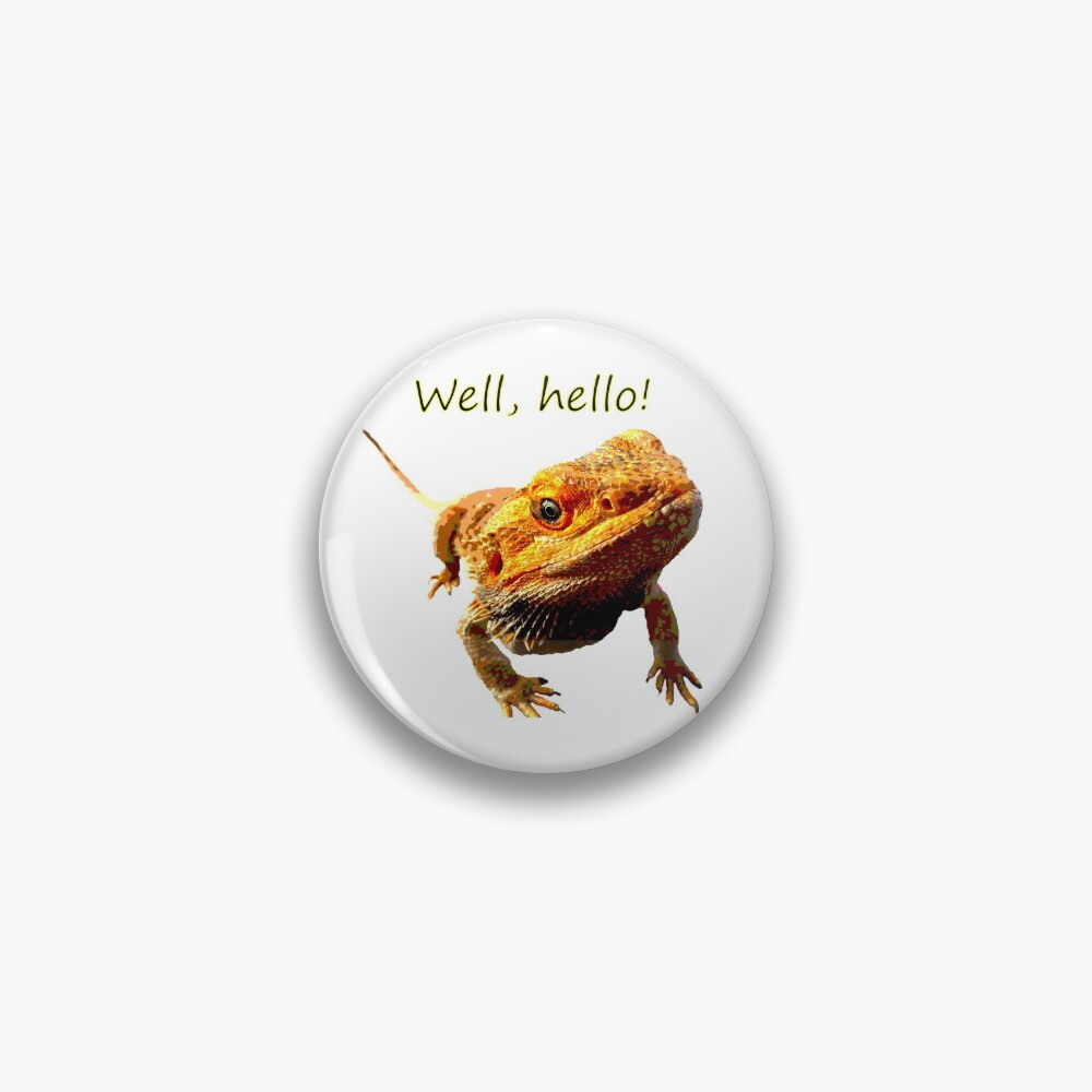 Bearded Dragon Says Hello Pin