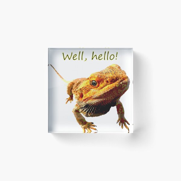 Bearded Dragon Says Hello Acrylic Block