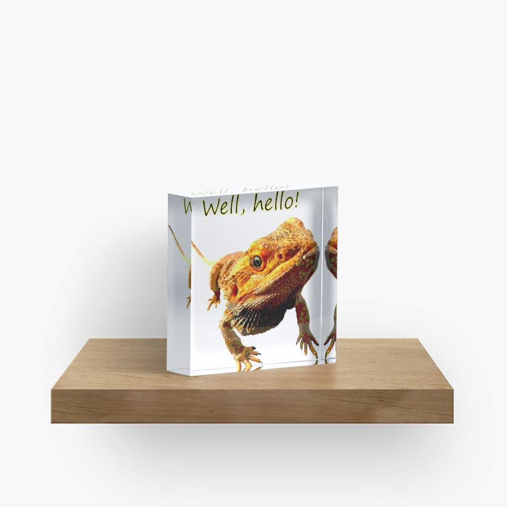 Bearded Dragon Says Hello Acrylic Block
