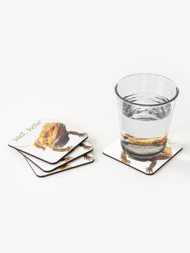 Alternate view of Bearded Dragon Says Hello Coasters (Set of 4)