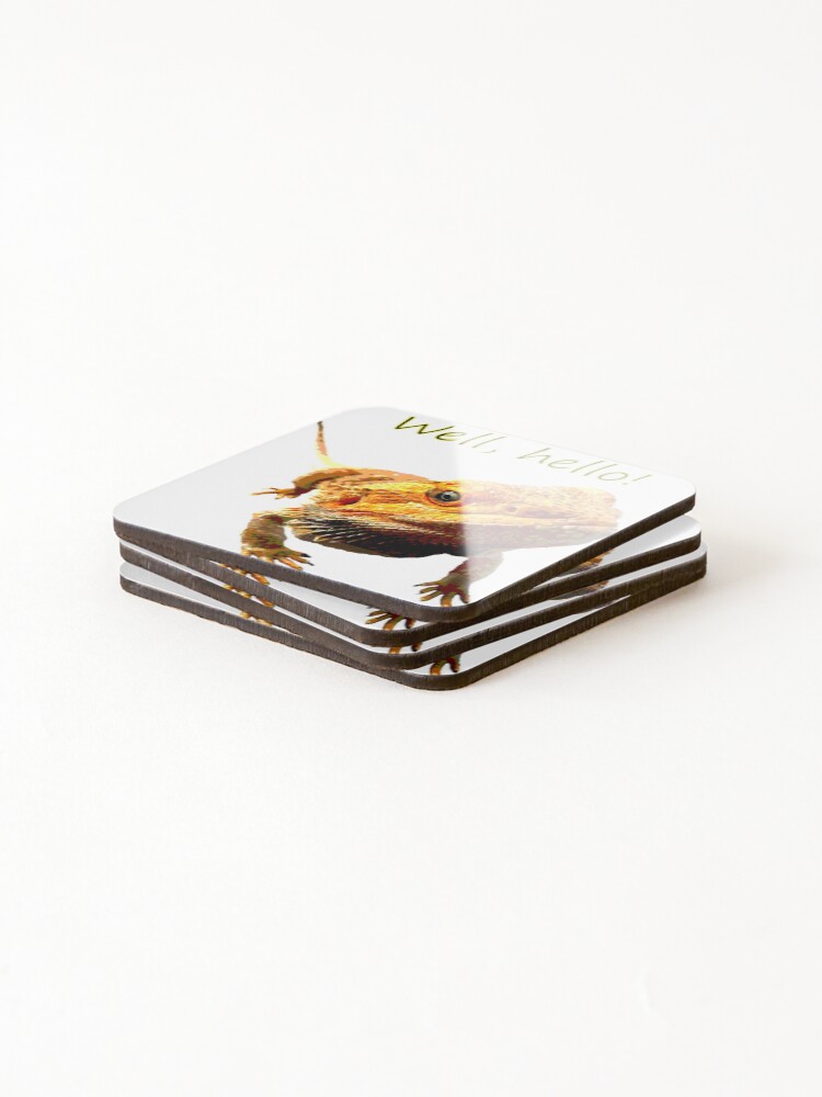 Alternate view of Bearded Dragon Says Hello Coasters (Set of 4)