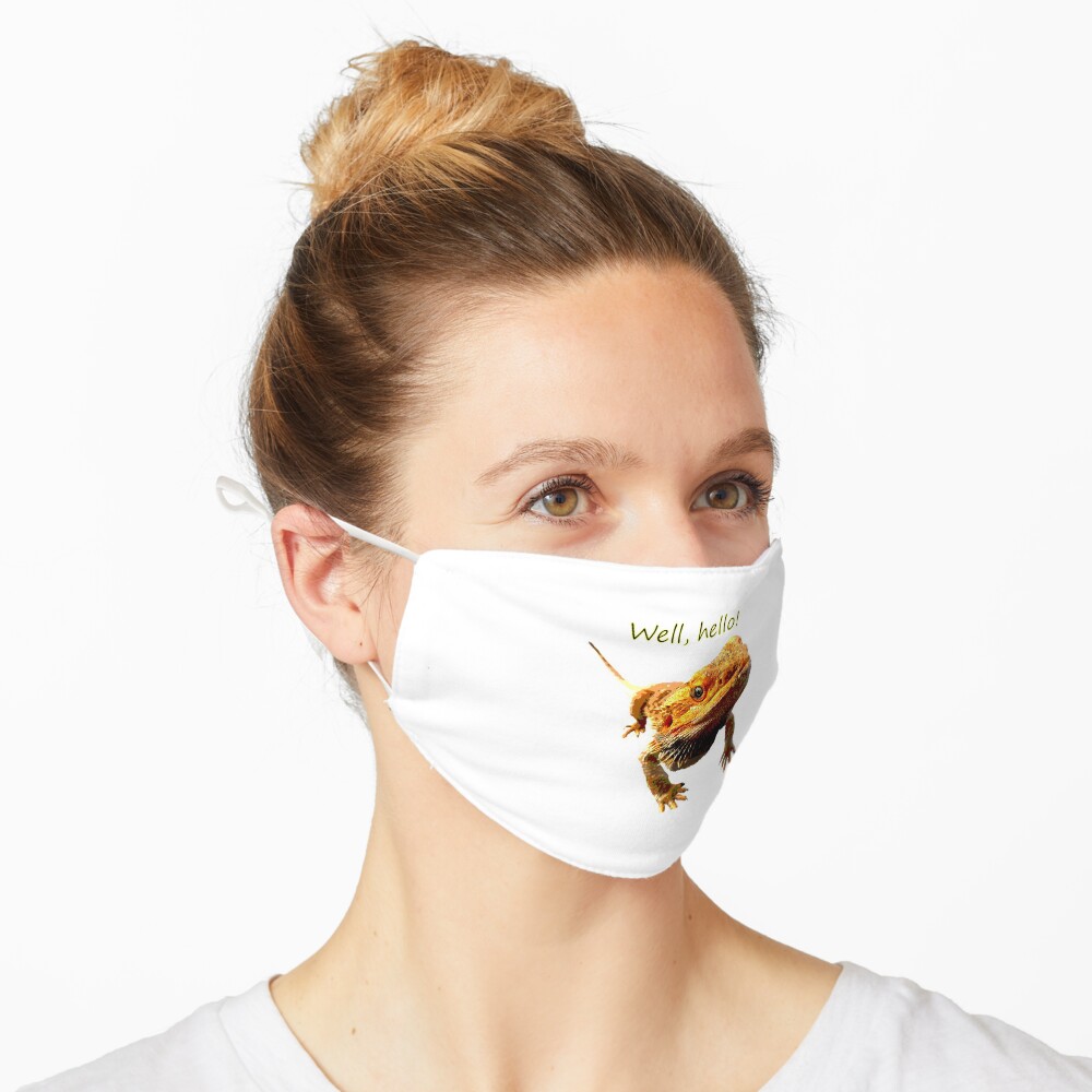 Bearded Dragon Says Hello Mask