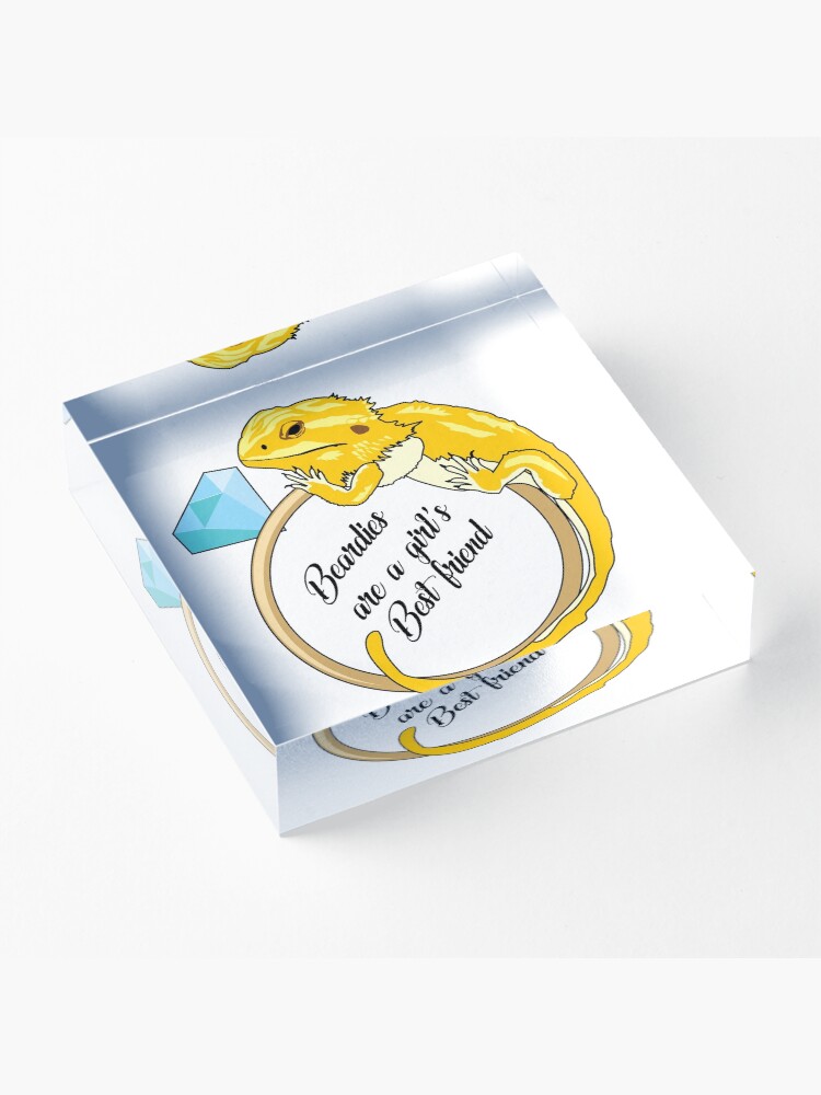 Alternate view of Beardies Are a Girls Best Friend Acrylic Block