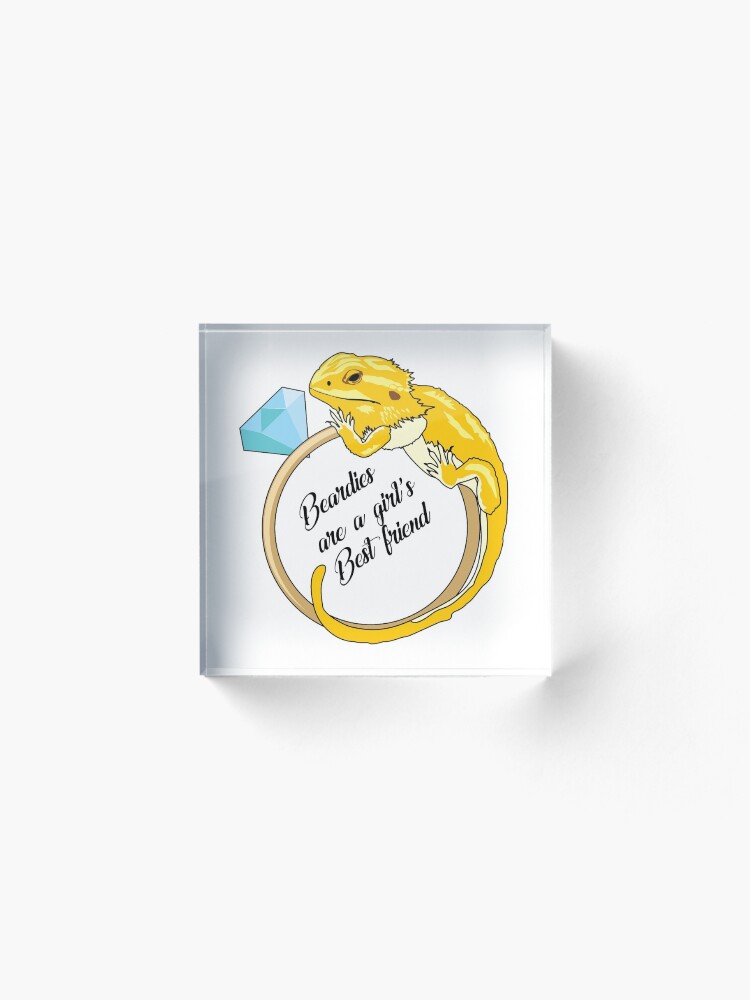 Alternate view of Beardies Are a Girls Best Friend Acrylic Block