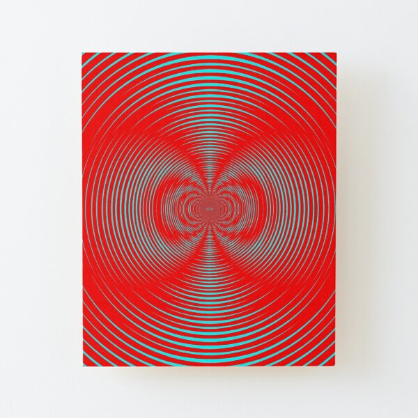 Optical illusion Red Blue Concentric Circles - концентрические круги Wood Mounted Print