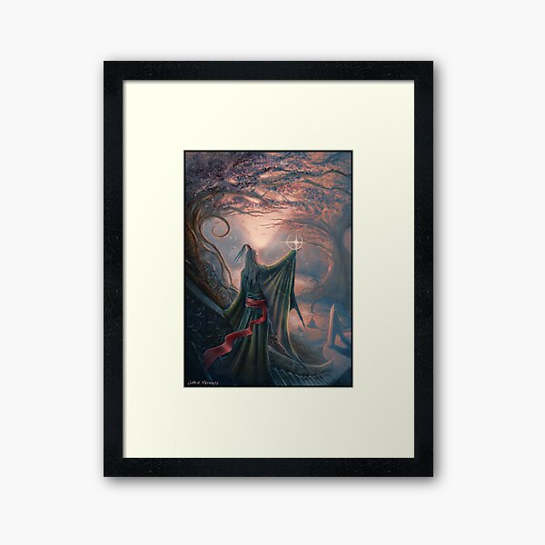 Cherry Blossom Garden Mystic Framed Art Print
