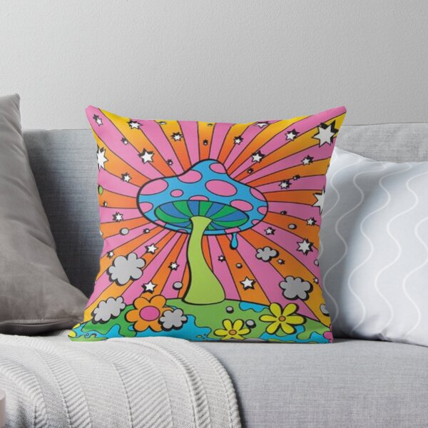 y2k mushroom aesthetic Throw Pillow