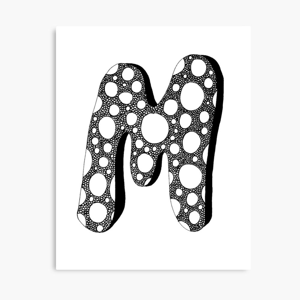 initial art letter m bubble letters in black and white photographic print for sale by goodvibes58 redbubble