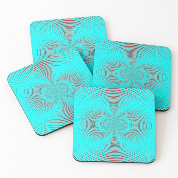 Optical illusion Red Blue Concentric Circles - концентрические круги Coasters (Set of 4)