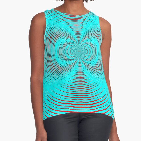 Optical illusion Red Blue Concentric Circles - концентрические круги Sleeveless Top