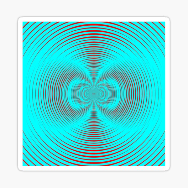 Optical illusion Red Blue Concentric Circles - концентрические круги Sticker