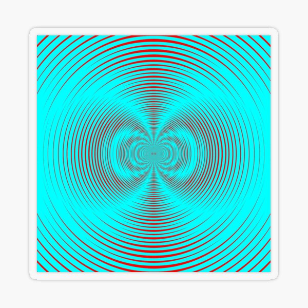 Optical illusion Red Blue Concentric Circles - концентрические круги Transparent Sticker
