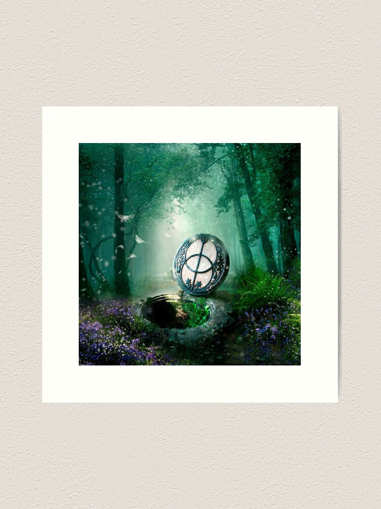 Thumbnail 1 of 3, Art Print, Glastonbury Chalice Well (square) designed and sold by AngelaBarnett.