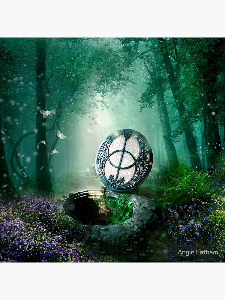 Thumbnail 3 of 3, Art Print, Glastonbury Chalice Well (square) designed and sold by AngelaBarnett.