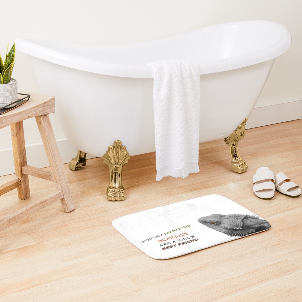 Forget Diamonds - Beardies Are A Girls Best Friend Bath Mat