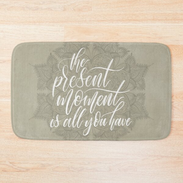 Item preview, Present Moment Handlettered Quote with Mandala | Mindfulness | Beige designed and sold by Nugget Of Happiness.