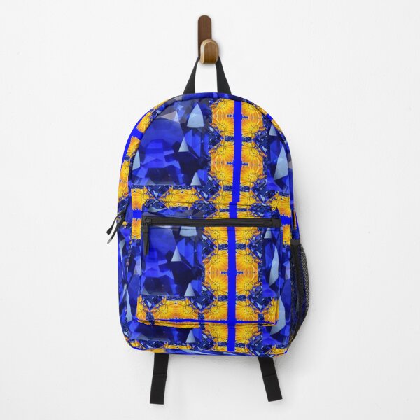 Item preview, ABSTRACT BLUE SAPPHIRES GEMS & GOLDEN FLOWERS PATTERNS ART designed and sold by sharlesart.