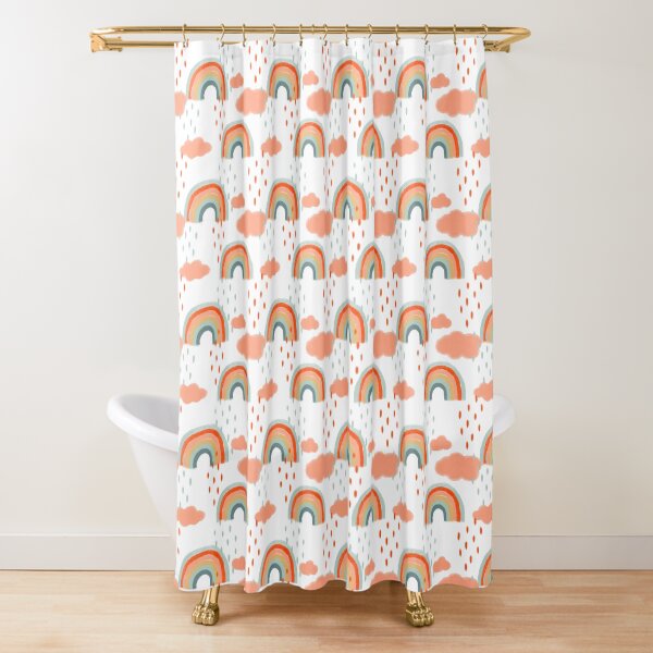 Rainbow Sky - light beige Shower Curtain