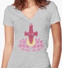 Serenity in Bloom Women's Fitted V-Neck T-Shirt