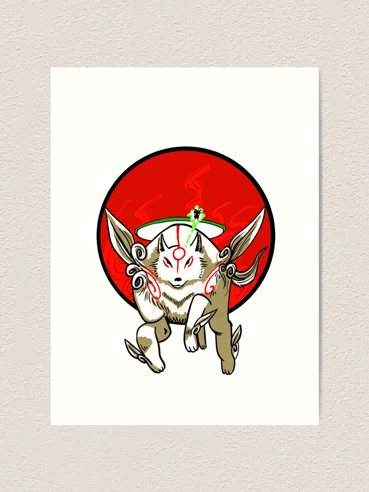 Okami Amaterasu Issun Jump | Art Board Print