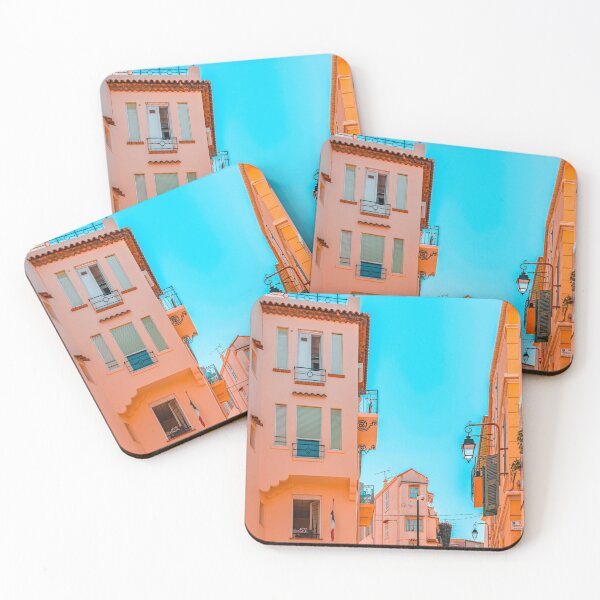 Item preview, Beautiful Exotic Architecture, Cannes City Street, Historic Houses Downtown Cannes, French Riviera City, Summer Travel Print, Orange Houses designed and sold by radub85.