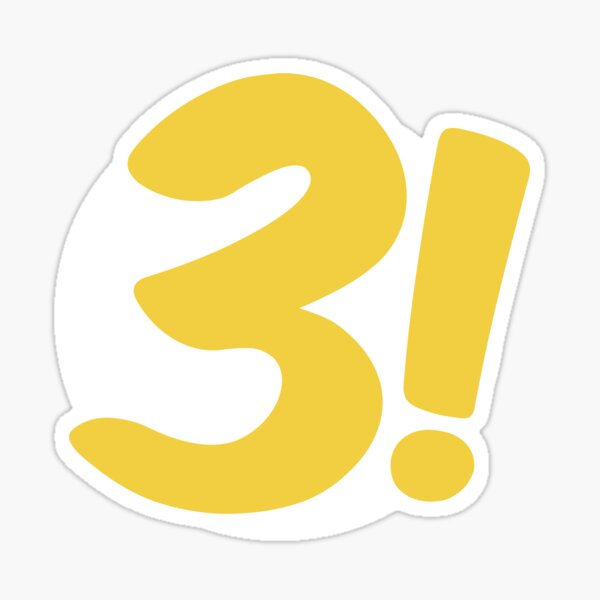 Happy BirthTees!: Numbos 3 Yellow Sticker