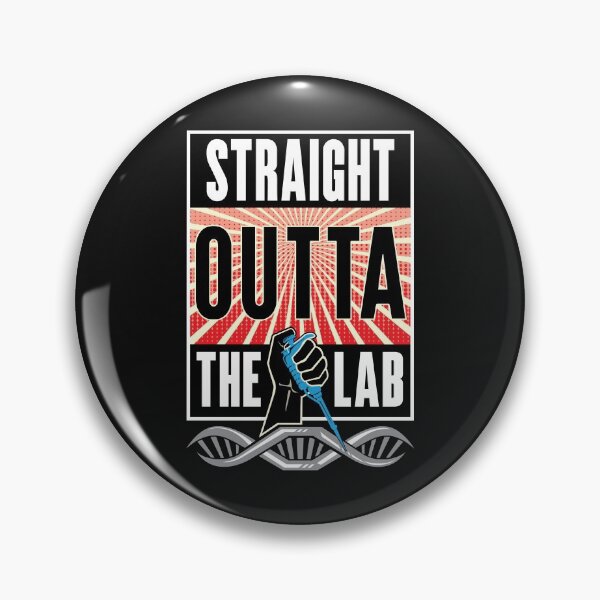 Item preview, Straight Outta the Lab - Pipette in Fist with DNA Red and Black Logo Design designed and sold by Zit-Zat-Zot.