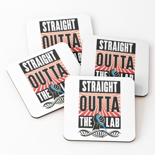 Item preview, Straight Outta the Lab - Pipette in Fist with DNA Red and Black Logo Design designed and sold by Zit-Zat-Zot.