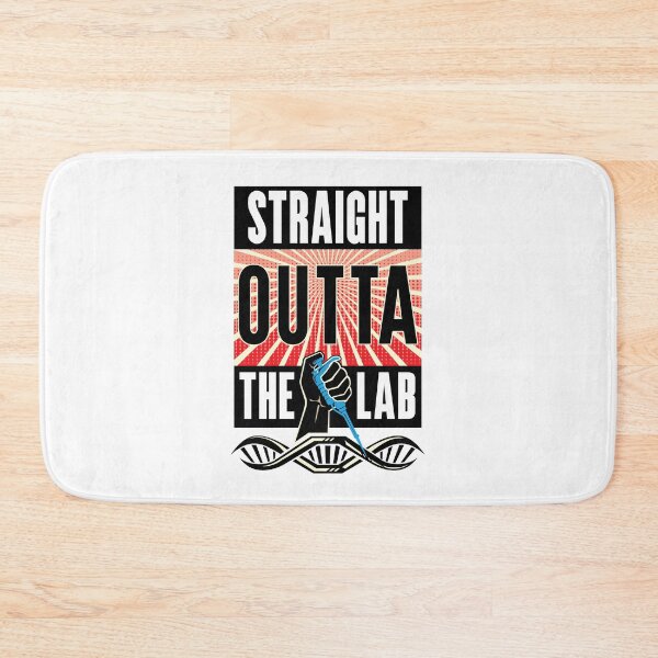 Item preview, Straight Outta the Lab - Pipette in Fist with DNA Red and Black Logo Design designed and sold by Zit-Zat-Zot.