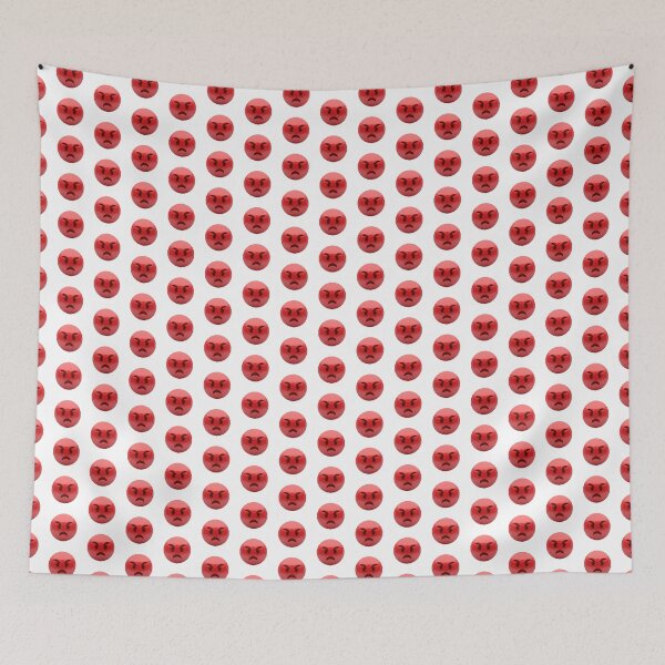 Item preview, Geometric Angry Red Emoji Face - Low Poly Digital Art designed and sold by OrangePoly.