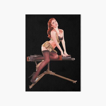 Vista previa del artículo con la obra «Chica pin-up con ametralladora», diseñado y vendido por Melvin89.