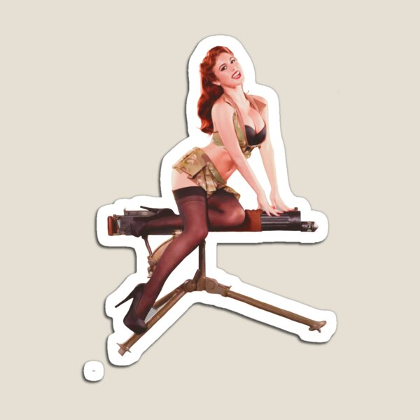 Item preview, Machine Gun Girl Pin-Up designed and sold by Melvin89.