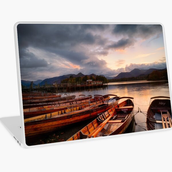 Boats at Sunset on Derwentwater, Keswick Laptop Skin