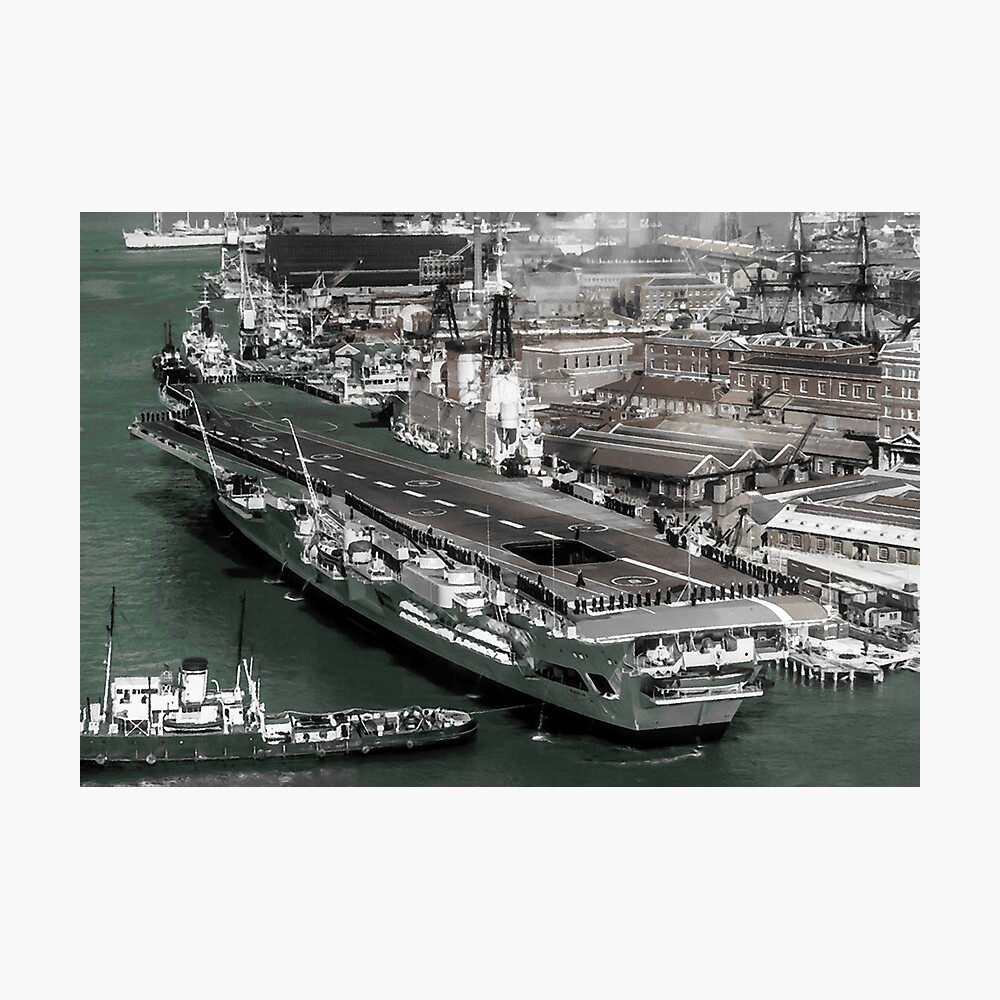 Hms Eagle Proc A In Portsmouth Poster By Jackdustys Redbubble