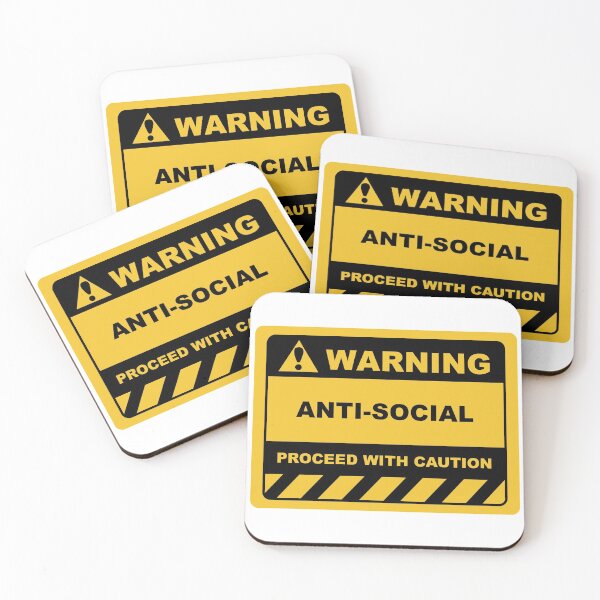 Item preview, Human Warning Sign ANTI-SOCIAL PROCEED WITH CAUTION Sayings Sarcasm Humor Quotes designed and sold by ColorMeHappy123.