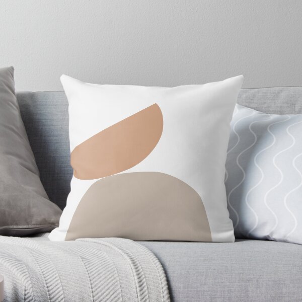 Minimal Abstract Geometric Shapes Line Art Throw Pillow