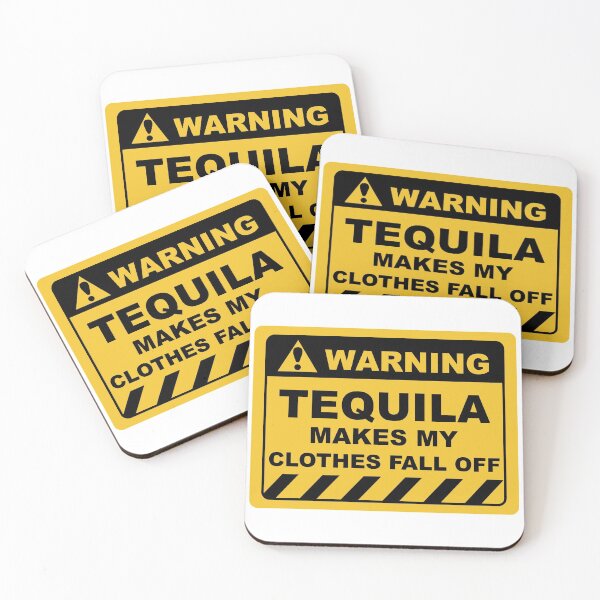 Item preview, Human Warning Sign TEQUILA MAKES MY CLOTHES FALL OFF Sayings Sarcasm Humor Quotes designed and sold by ColorMeHappy123.