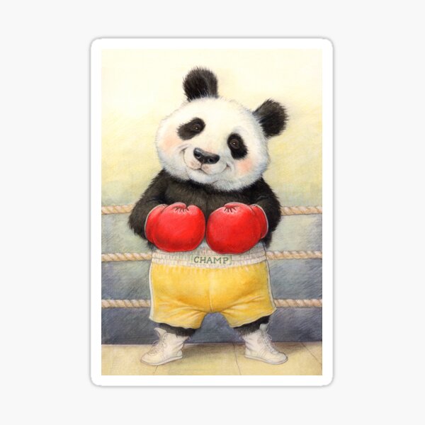 Black Eyes - boxing panda Sticker