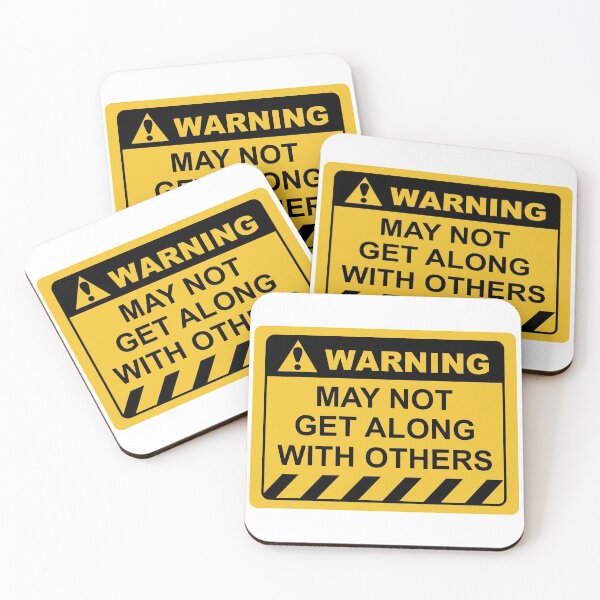 Item preview, Human Warning Sign MAY NOT GET ALONG WITH OTHERS Sayings Sarcasm Humor Quotes designed and sold by ColorMeHappy123.