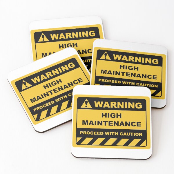Item preview, Human Warning Sign HIGH MAINTENANCE PROCEED WITH CAUTION Sayings Sarcasm Humor Quotes designed and sold by ColorMeHappy123.